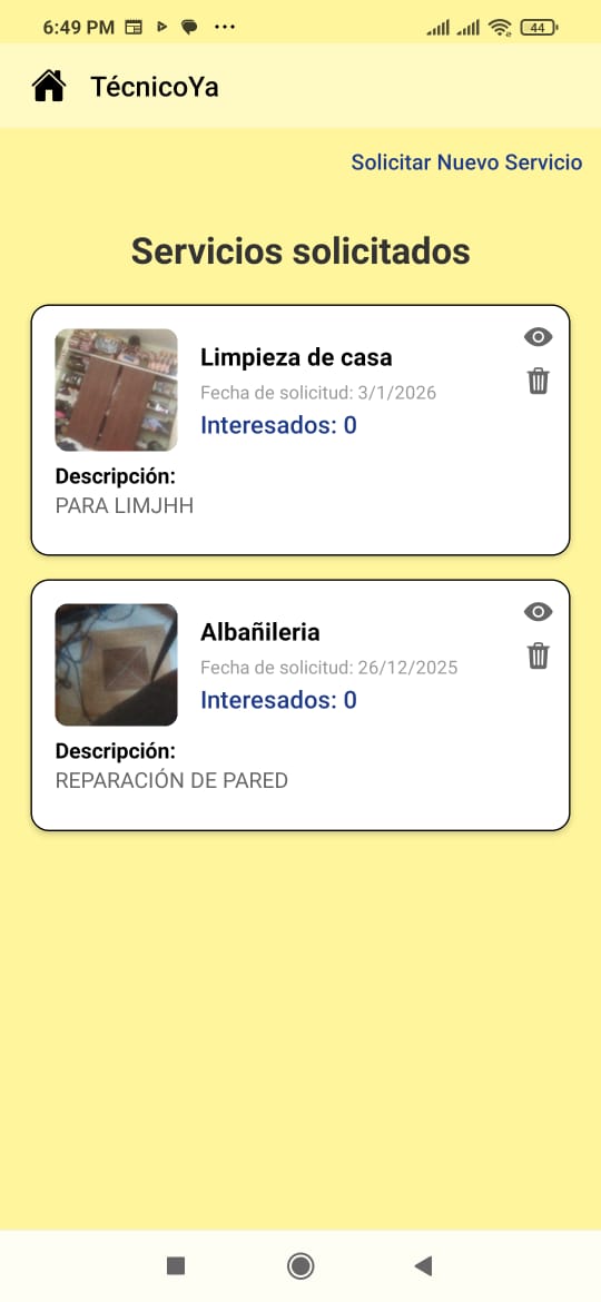 Selección de cliente o técnico